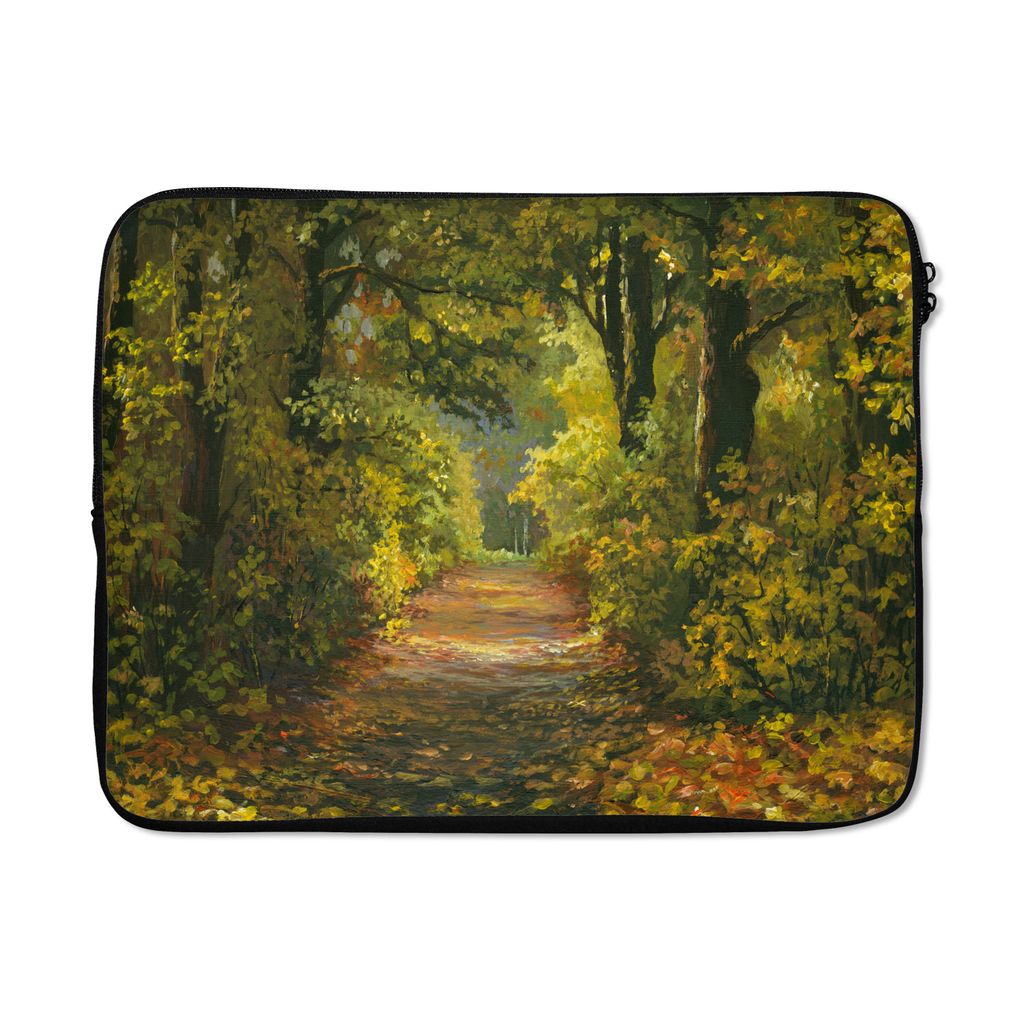MuchoWow Laptop Hülle 15 Zoll Herbst - Wald - Acrylfarbe Laptoptasche - Laptoptasche - Sleeve - Rundum-Schutz