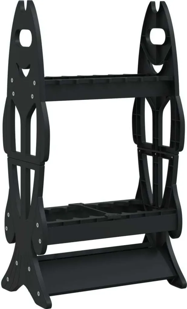 Support de rangement canne à pêche pour 16 unités - Rack noir compact