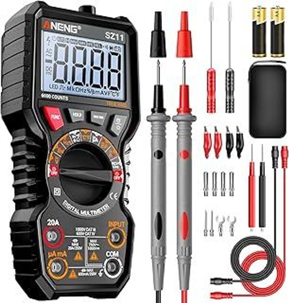 ANENG Multimeter,Digital Multimetro Tester,TRMS 6000Count,mit NCV,Max/Min AC/DC Spannung Strom,Widerstand,Dioden,Durchgangsprüfung,Kapazität,Gro...