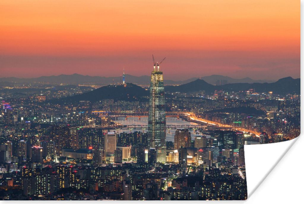 MuchoWow Poster Sonnenuntergang in der Nähe von Seoul in Südkorea 30x20 cm - Plakate - Print