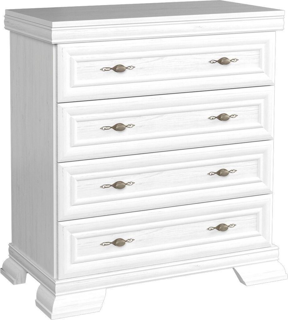 Furniture24 Kommode Kora KK2 Schubladenschrank Schubladenkommode Schlafzimmerkommode mit 4 Schubkasten Andersen Kiefer