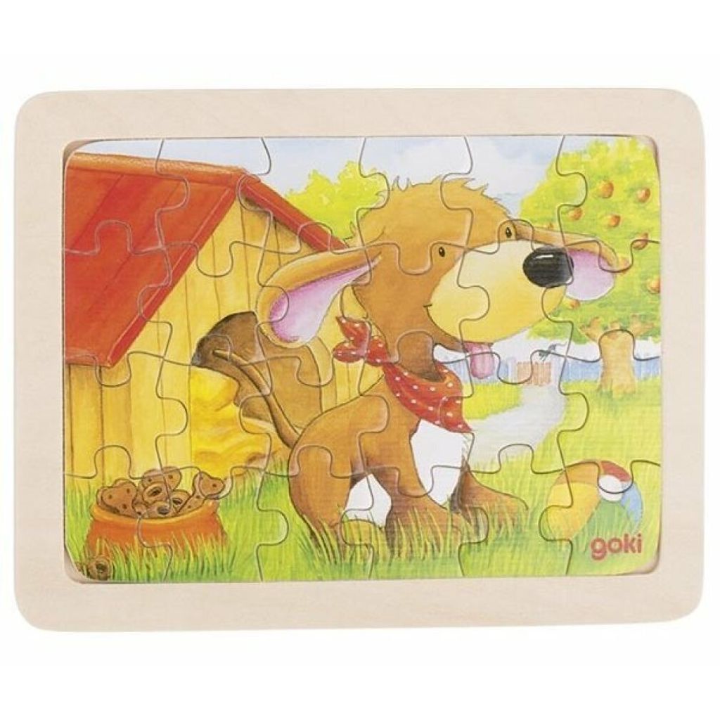 Puzzle animaux en bois Goki, 6 pièces Image du produit 