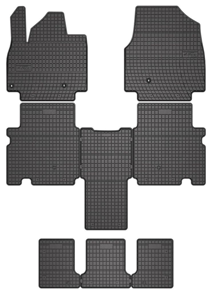 Gummi-Fußmatten für Kia EV9 2023- – Schwarz, passgenau – Produktbild 