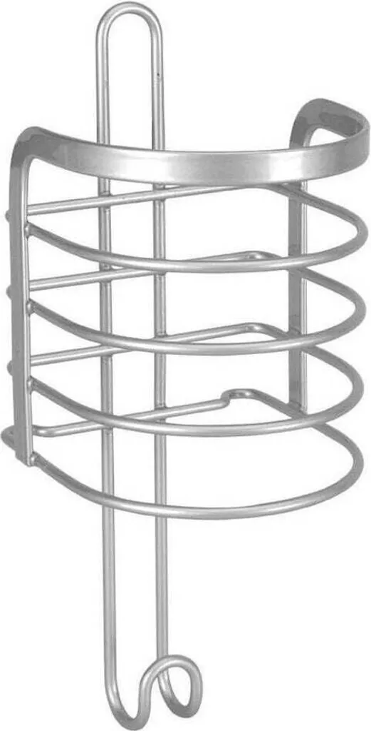 Rangement Sèche-Cheveux pour Salle de Bain Moderne - Support Mural Argent