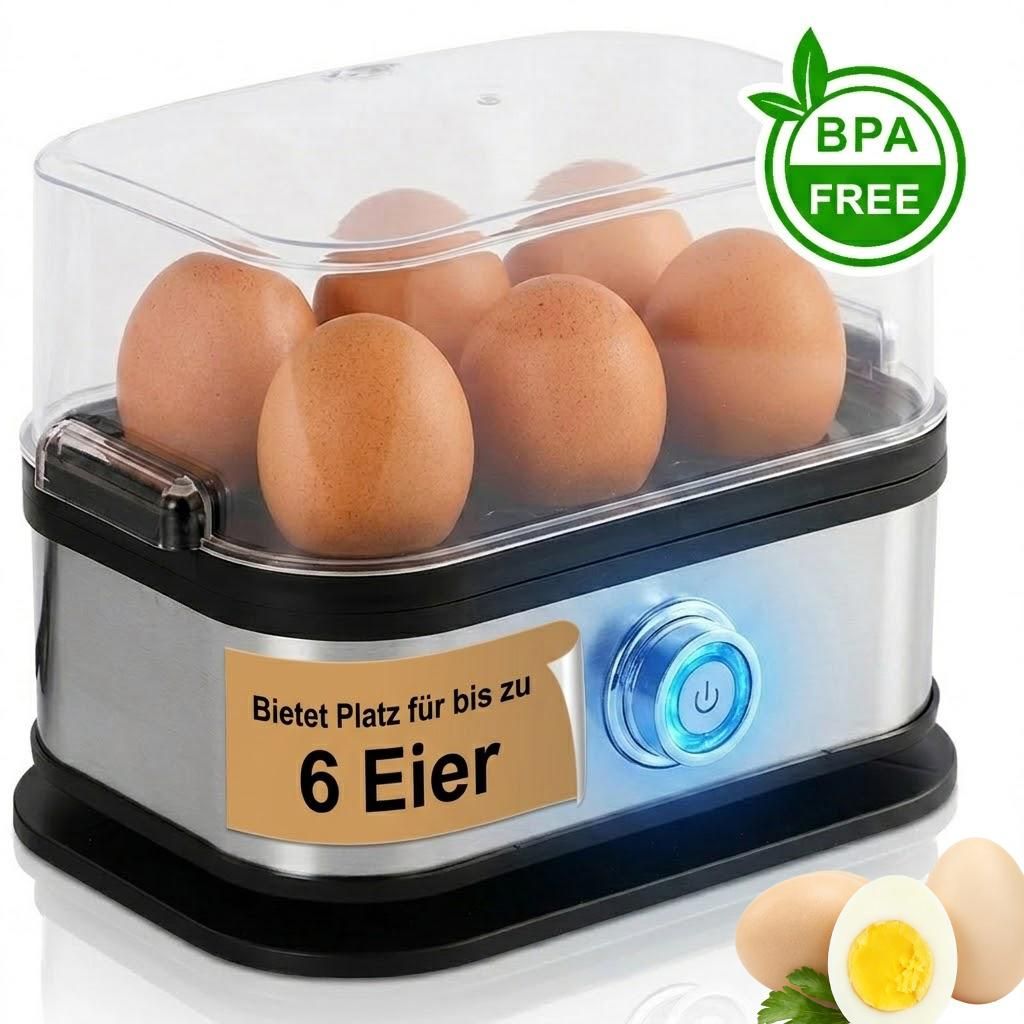 Eierkocher für 6 Eier, Dampfgarer, für Frühstückseier von Produktbild 