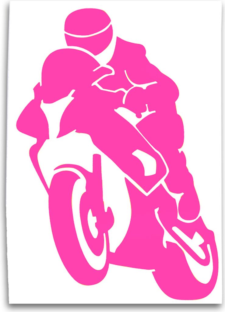 Motorradfahrer Auto Aufkleber, Design 2, pink Produktbild 