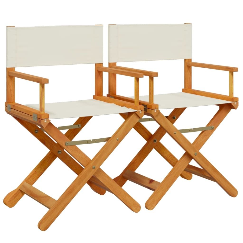 vidaXL Chaises de régie pliantes 2 pcs. Tissu blanc crème Image du produit 