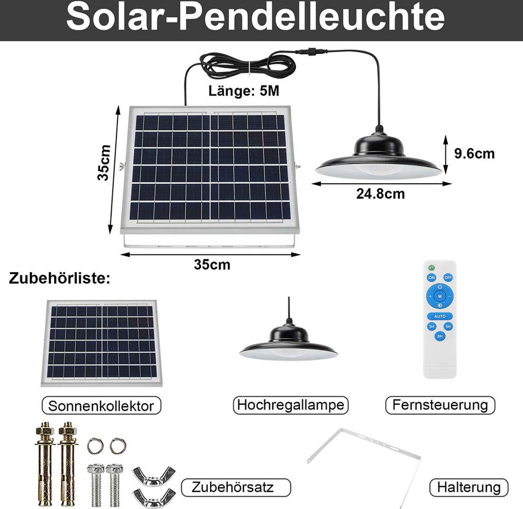 Außen Solarlampe 2 Beleuchtungsmodi 3 Lichtfarbe Dimmbar Produktbild 4