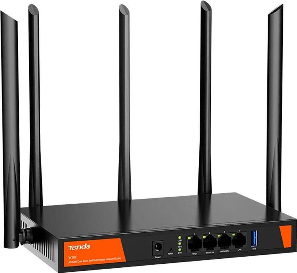 Router Tenda W30E, negru, 256MB, 22x9x13.5cm Zdjęcie produktu 