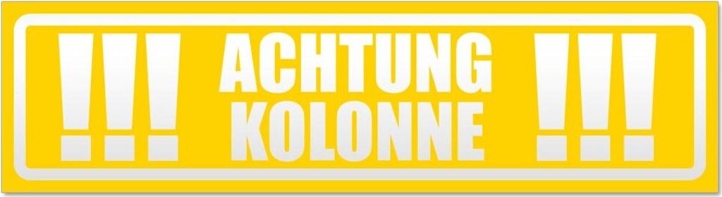 Achtung Kolonne invertiert Magnetschild Schild magnetisch