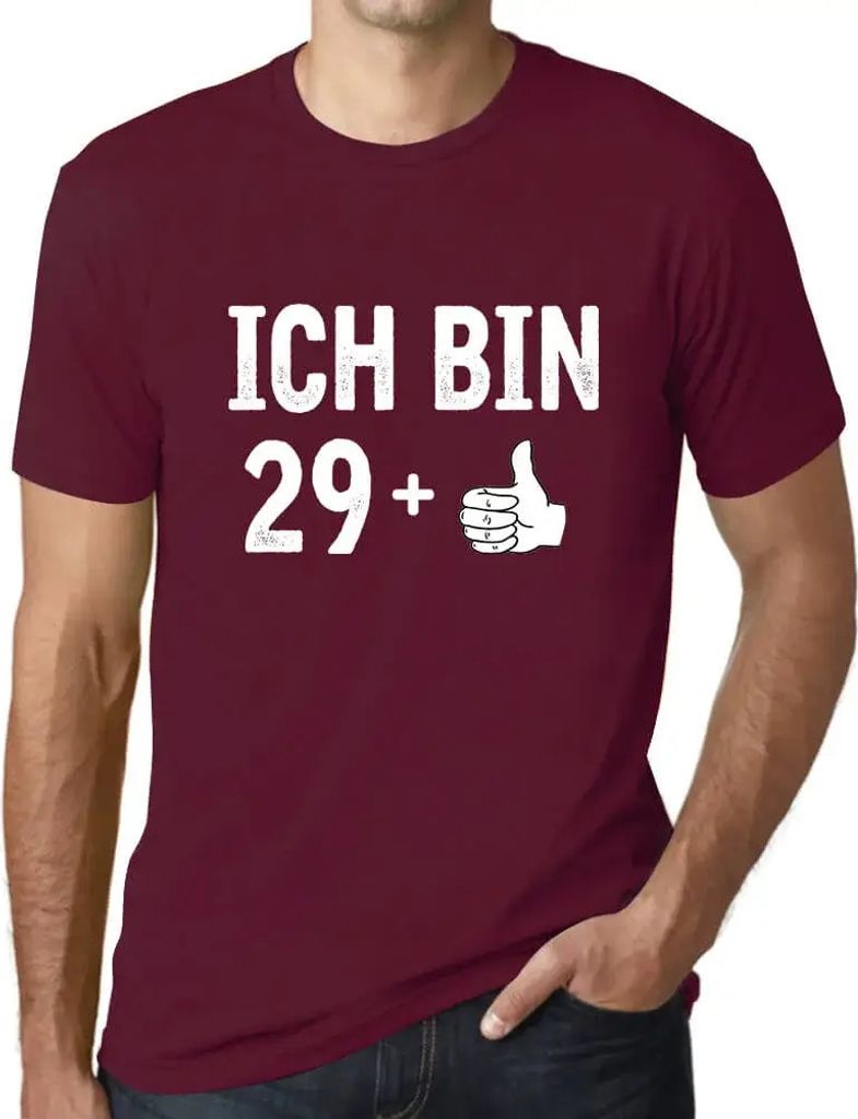 Herren Grafik T-Shirt Ich Bin Plus Thumb Up Two Öko-Verantwortlich Vintage Jahrgang Kurzarm Lustige Druck Geburtstag Geschenk Mann
