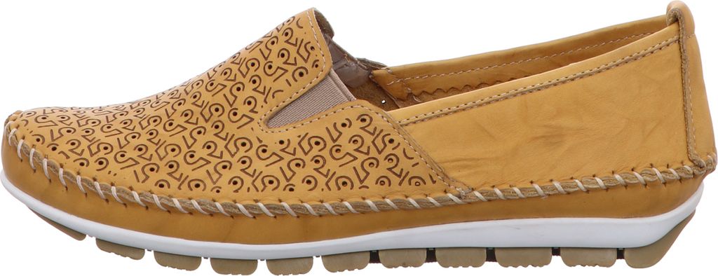 Gemini Damen Ballerinas Mokassins Leder Slipper 382163-01, Größe:40 EU, Farbe:Gelb