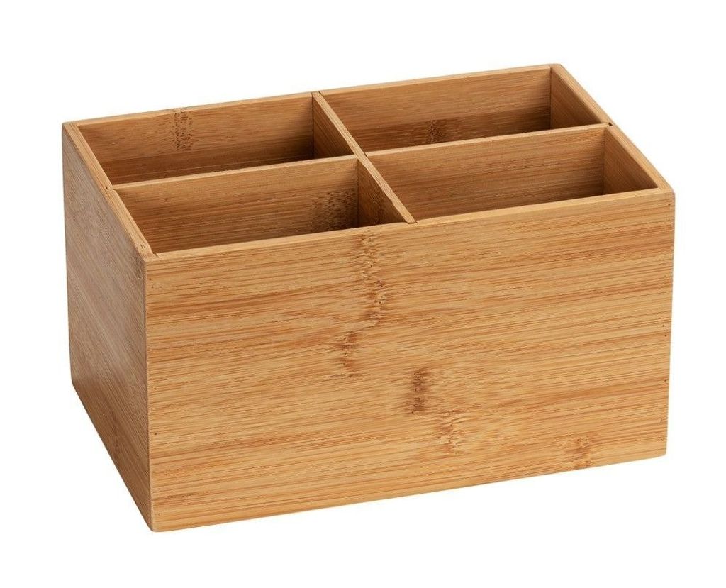 WENKO Bambus Box Terra 4 Fächer Aufbewahrung Bad WC Küchen Produktbild 