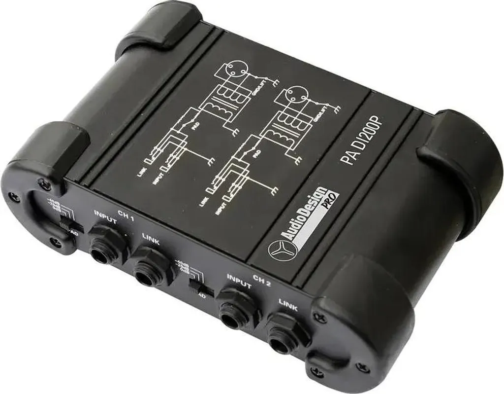 Boîtier de Direct Stéréo PA DI 200P AudioDesign pour Scène et Studio