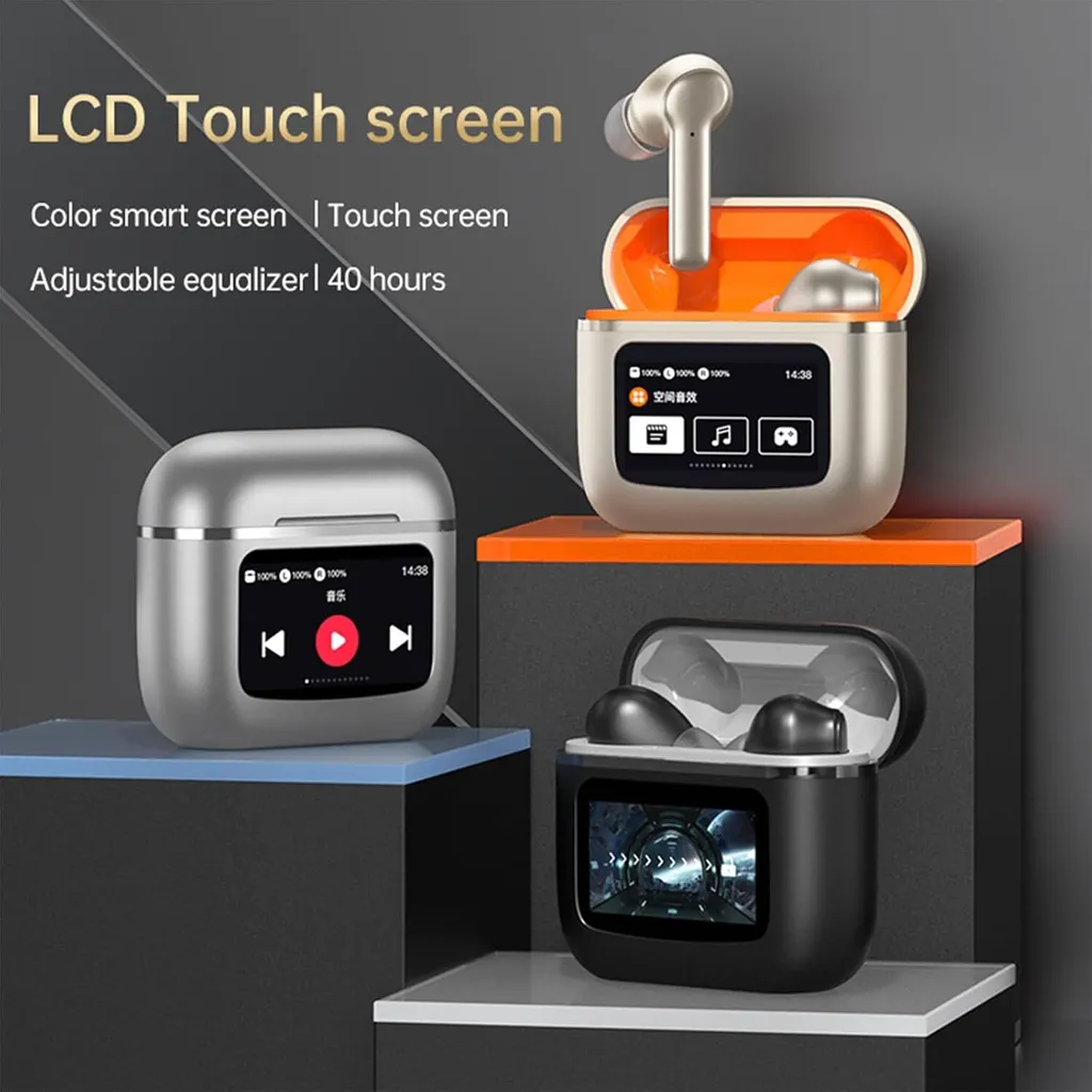 Cuffie Bluetooth ANC con Touch Screen - Audio Premium Wireless In-Ear - 3
