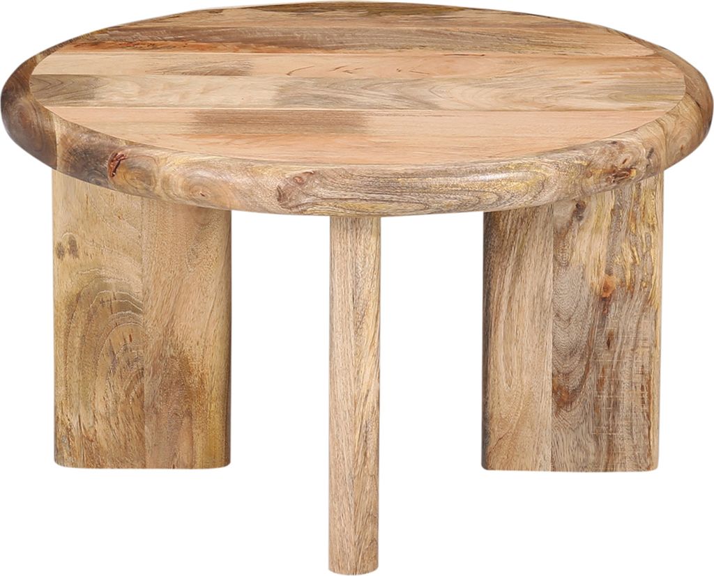 Marrakesch Couchtisch Acaimo 55 cm aus Holz massiv | Runder Wohnzimmertisch mit Tablett-Rand | Moderner Sofatisch im Boho & Skandi Stil | Handgefer...