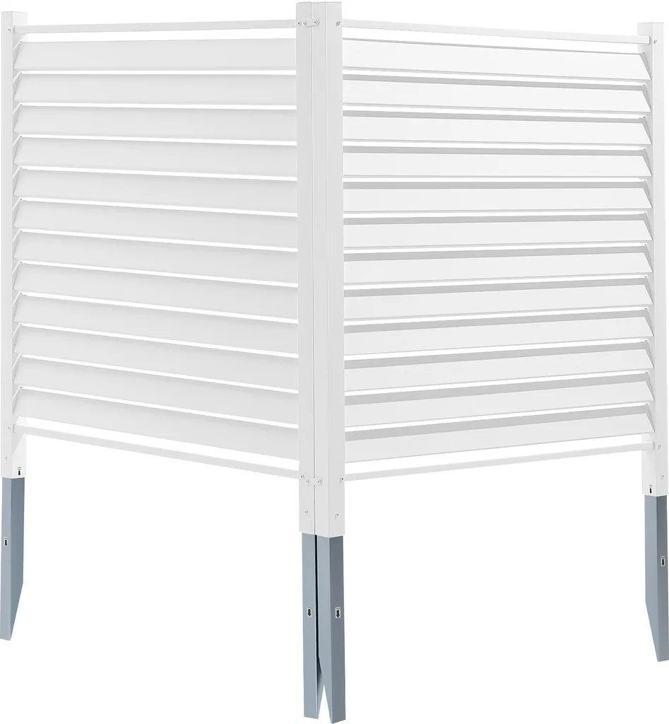 pannelli di recinzione per la privacy in vinile da 48" L x 48" H, recinzione per l'aria condizionata, schermo per la privacy all'aperto per bidoni, copertura per attrezzature da piscina, kit di schermo per la privacy, pannelli a doghe (2 pannelli) - 11