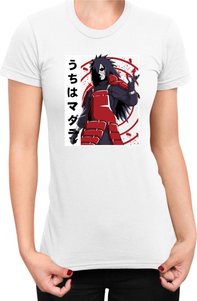 Damen T-Shirt Naruto Madara Uchiha 02, Lady M / Weiß