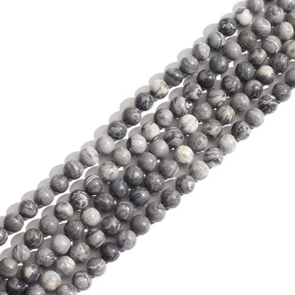 Perles de cristal grises 8mm avec perçage central pour bijoux artisanaux