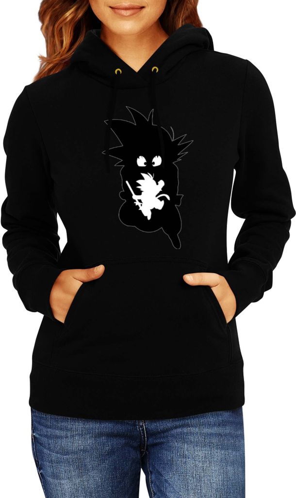 Damen Kapuzenpullover Dragon Anime Manga Ball Z Goku 35, Lady XL / Schwarz