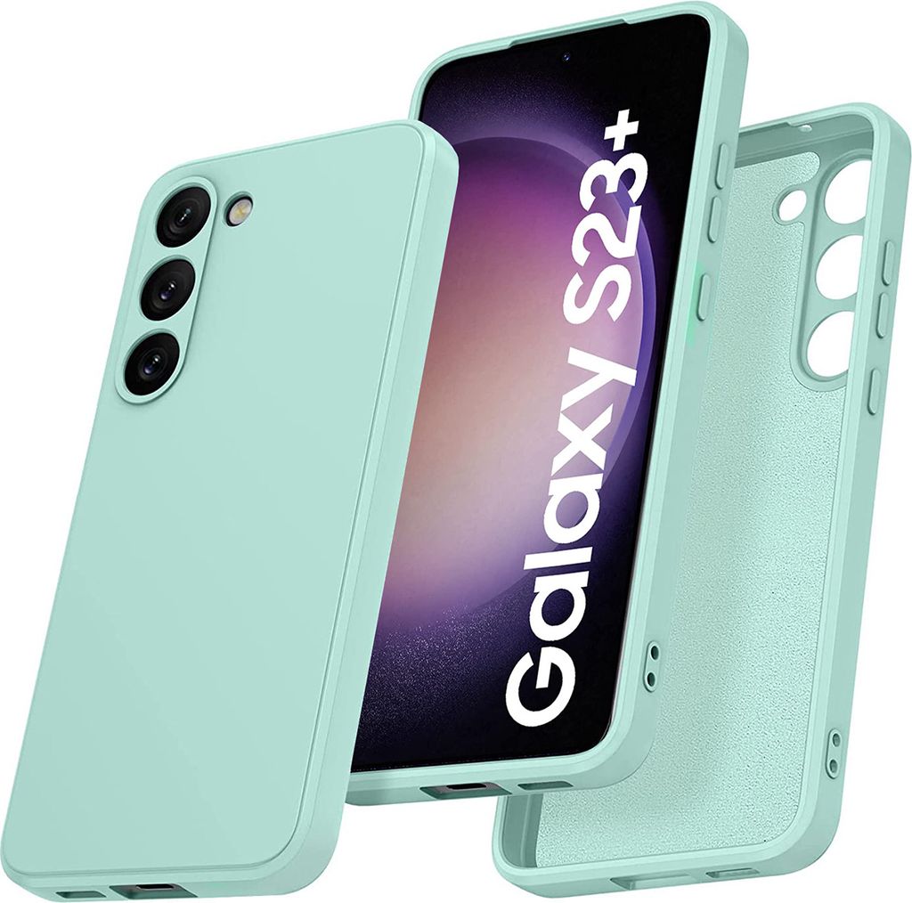 Galaxy S23+ Hülle, LaimTop Slim Liquid Silikon Gel Gummi Stoßfest Kratzfest Schutzhülle für Samsung Galaxy S23+ Türkis