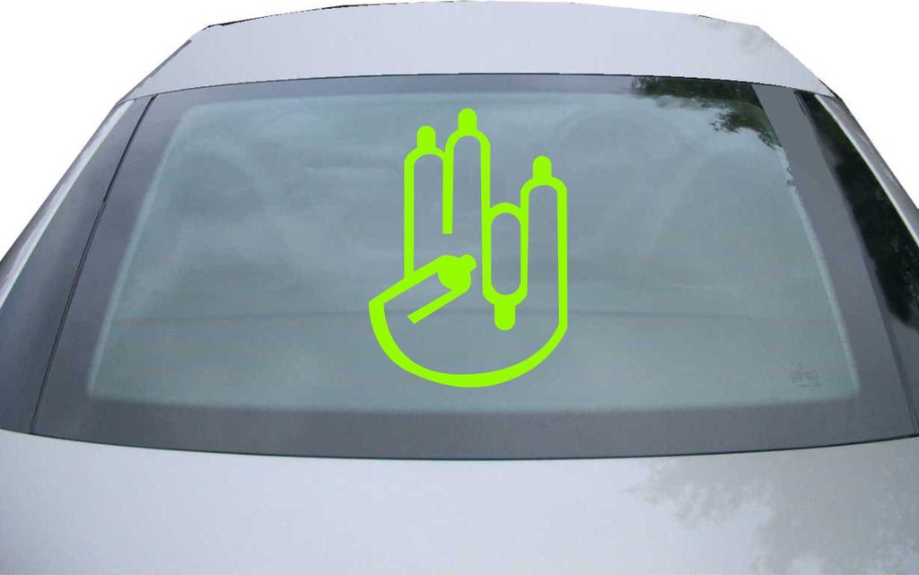 Indigos UG - Aufkleber Heckscheibe & Motorklappe DE6095 - neongrün - 600x427 mm - sock hand - Auto Scheiben Fenster Heckklappe Tuning Racing JDM -...