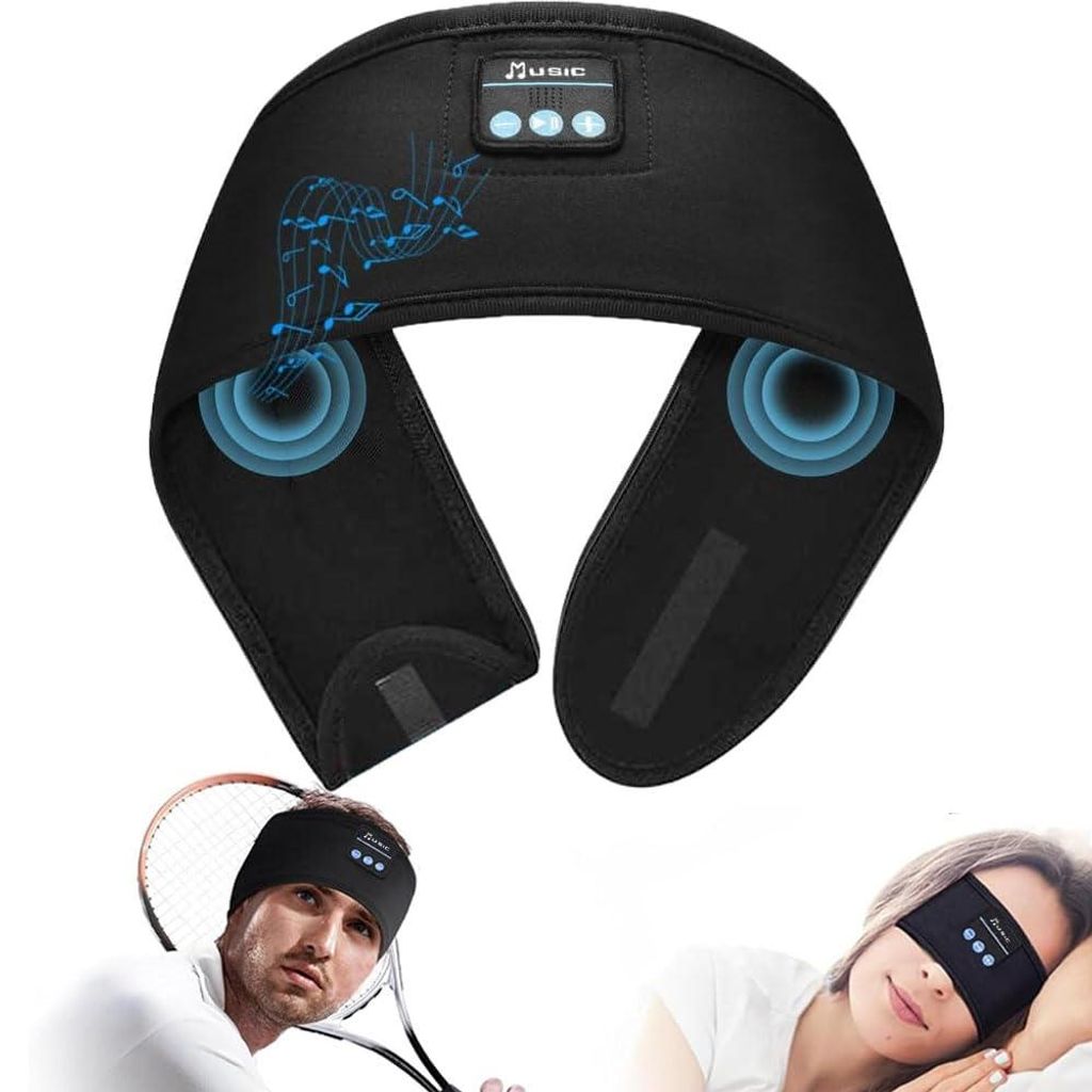 Stirnband-Kopfhörer mit Bluetooth, Schlaf-Kopfhörer für Seitenschläfer, Schlafmaske mit Musik und Stirnband zum Schlafen, für Sport, Laufen, R...