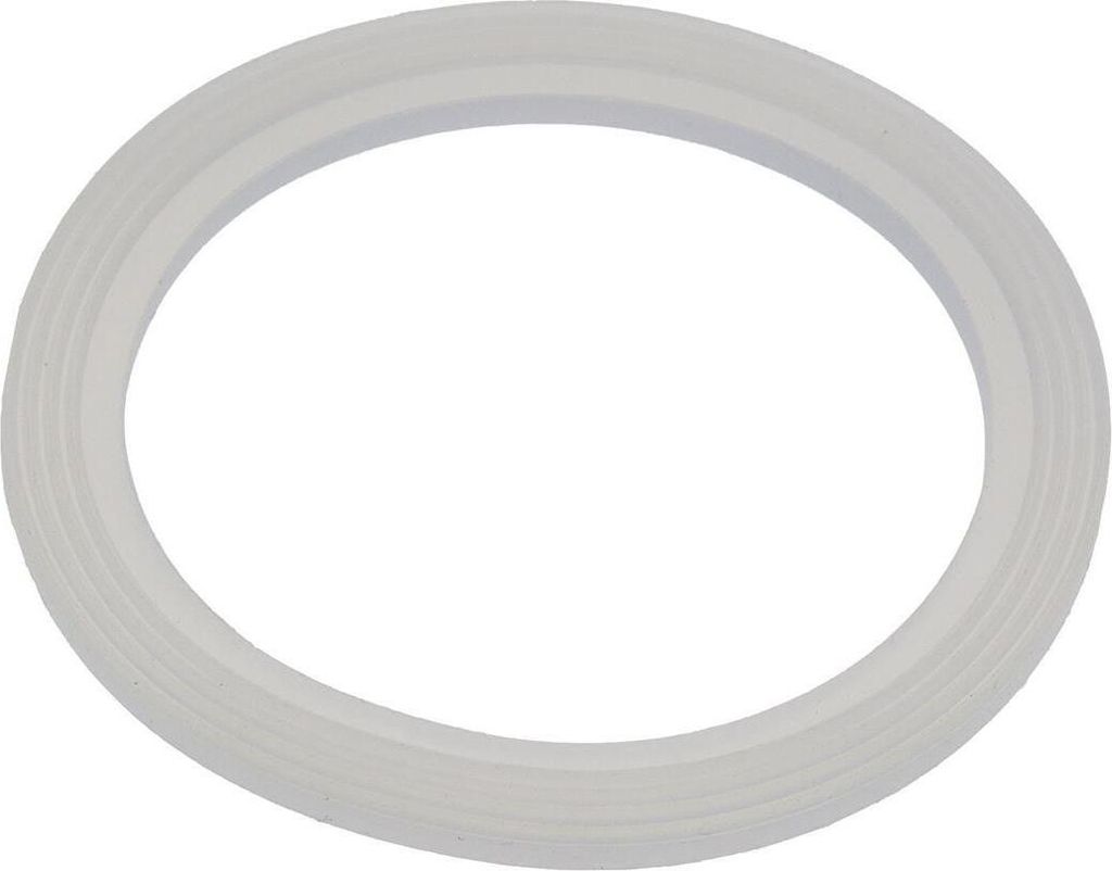 A white gasket ring on a white background.