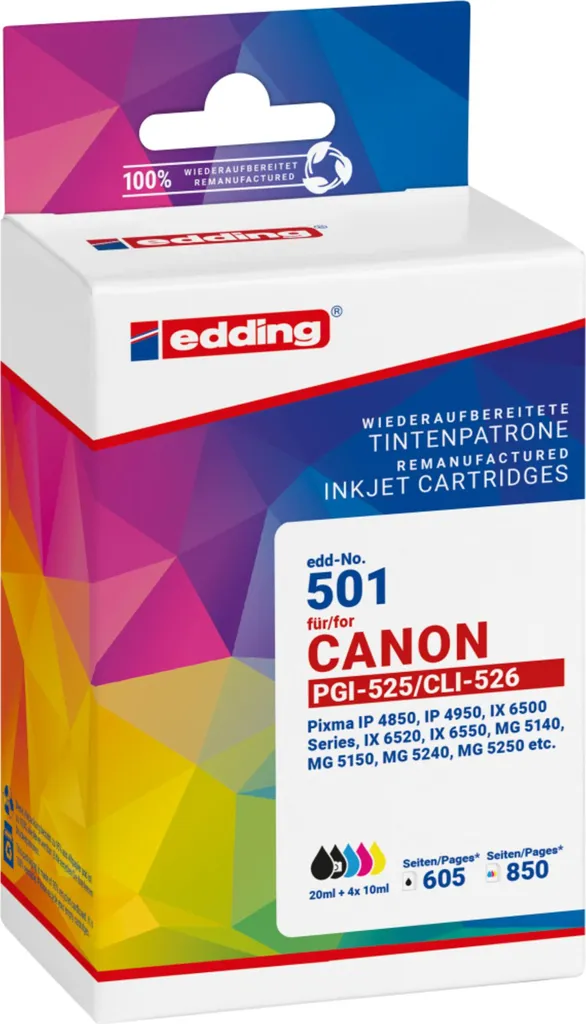 Risparmia con edding 18-501-01: Cartucce Canon PGI-525 CLI-526 5St