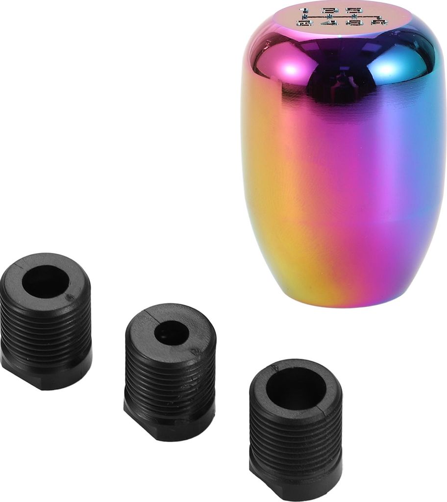 Universeller Schaltknauf 5,4 cm Schaltknauf mit 3 Adaptern fš¹r 6-Gang-Schaltgetriebe-Fahrzeuge aus Aluminiumlegierung Multicolor