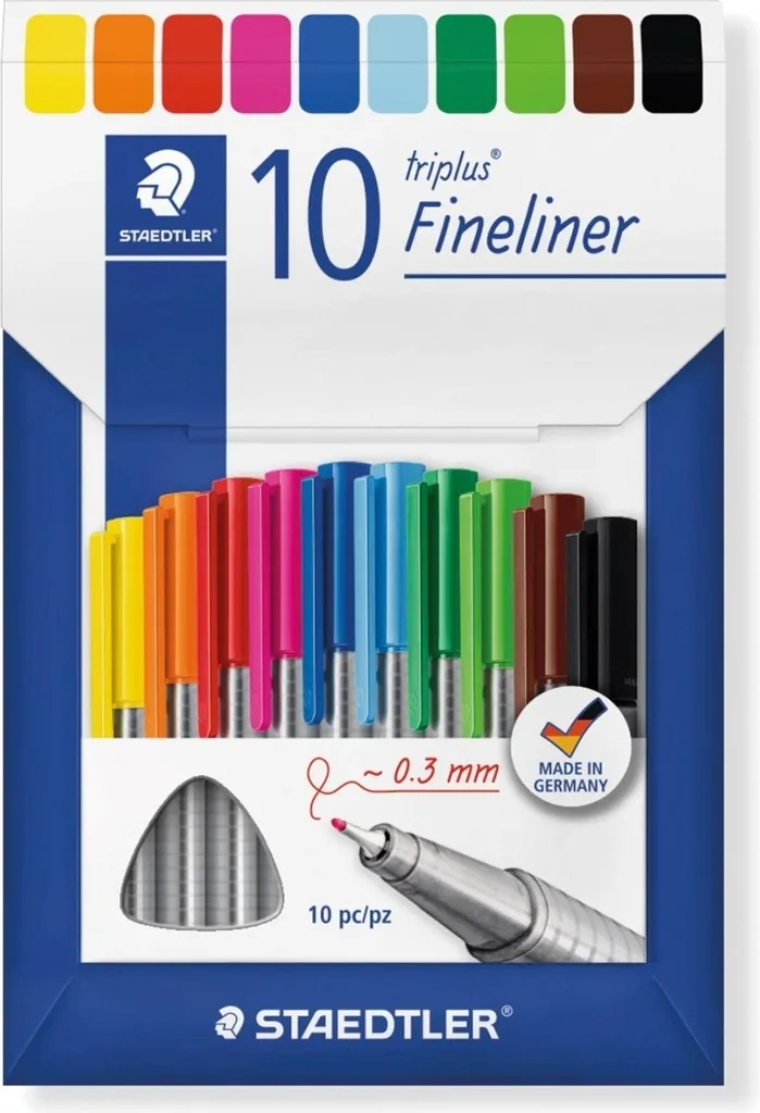 Triplus 334 C10 Fineliner pointe 0.3 mm avec corps ergonomique x10