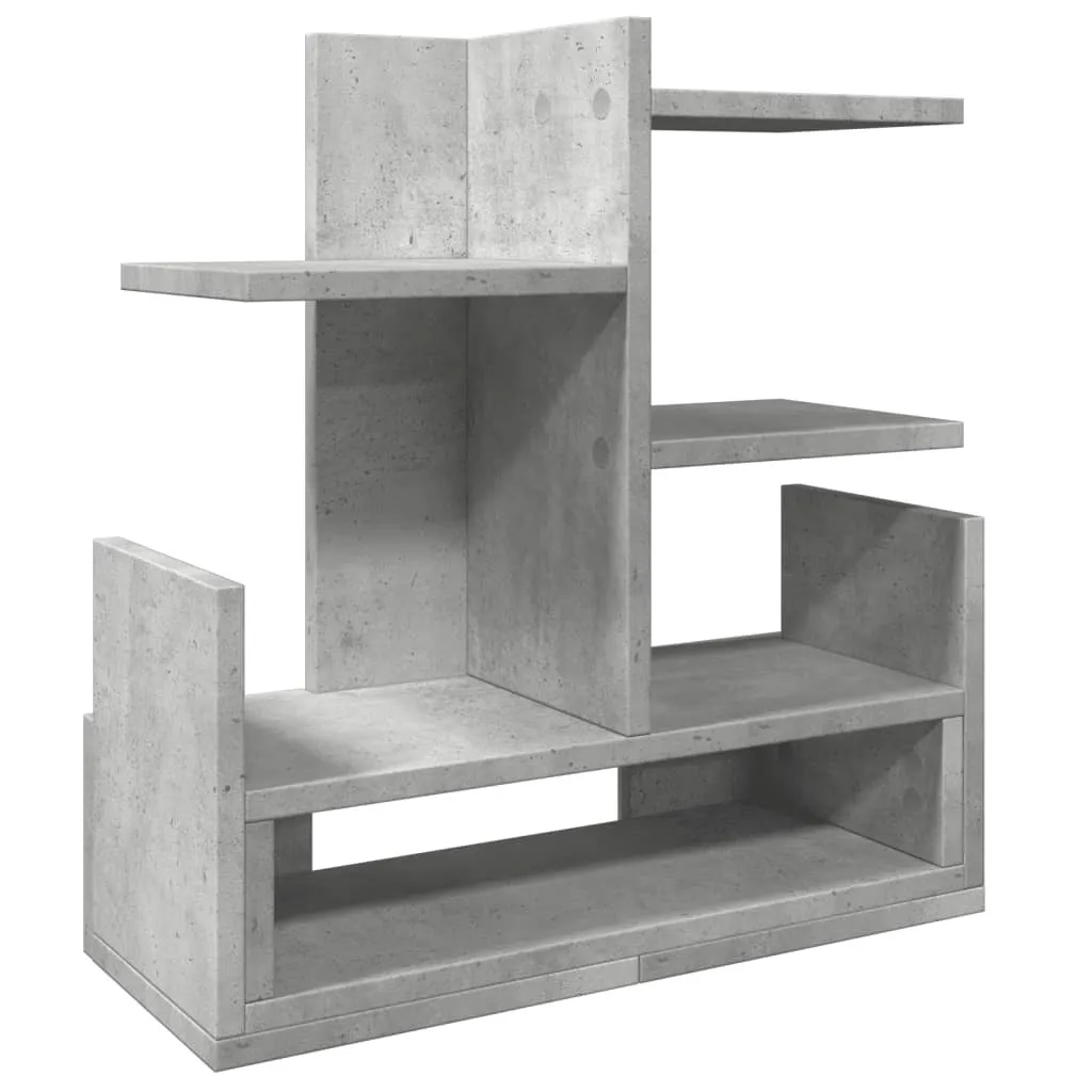 vidaXL Organizzatore da scrivania grigio cemento 49x20x52,5 cm Materiale in legno