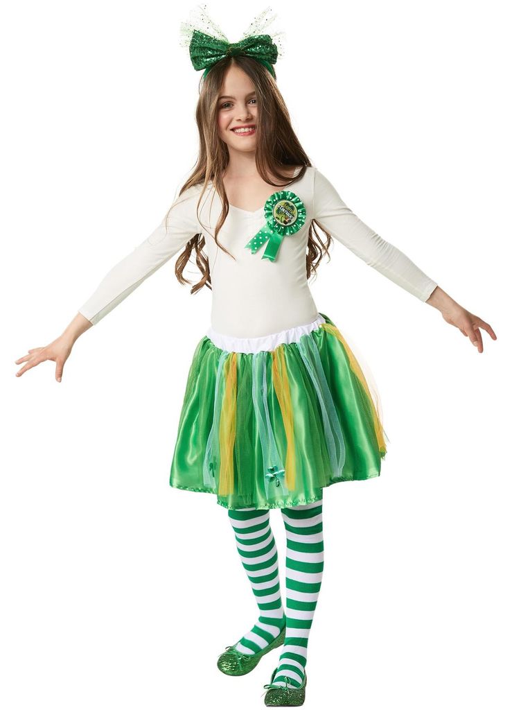 St. Patrick's Day Kinder Tutu in Nationalfarben - 116/128