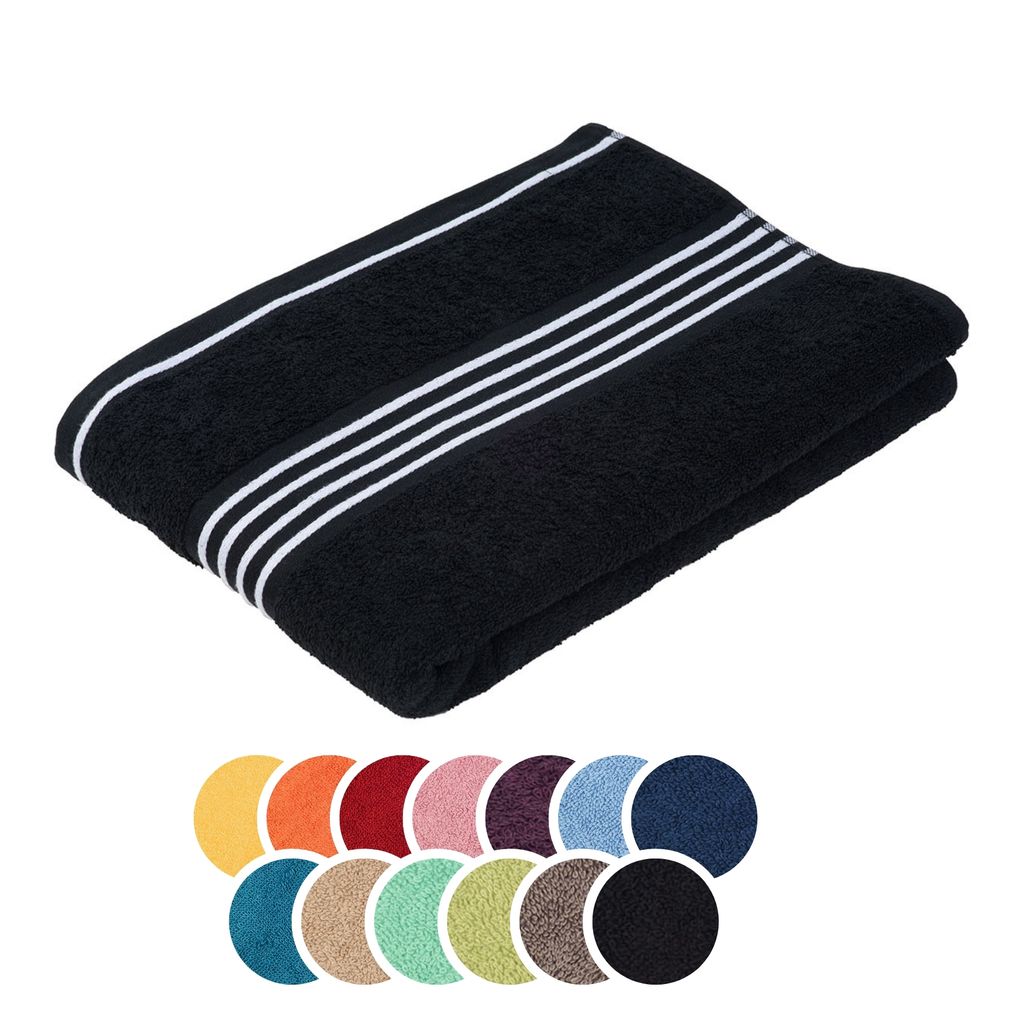 liebling Duschtuch Baumwolle, Serie Santos, 500 gr. / m², 70 x 140 cm, , 60 Grad, saugstark, schnelltrocknend, Farbe: schwarz