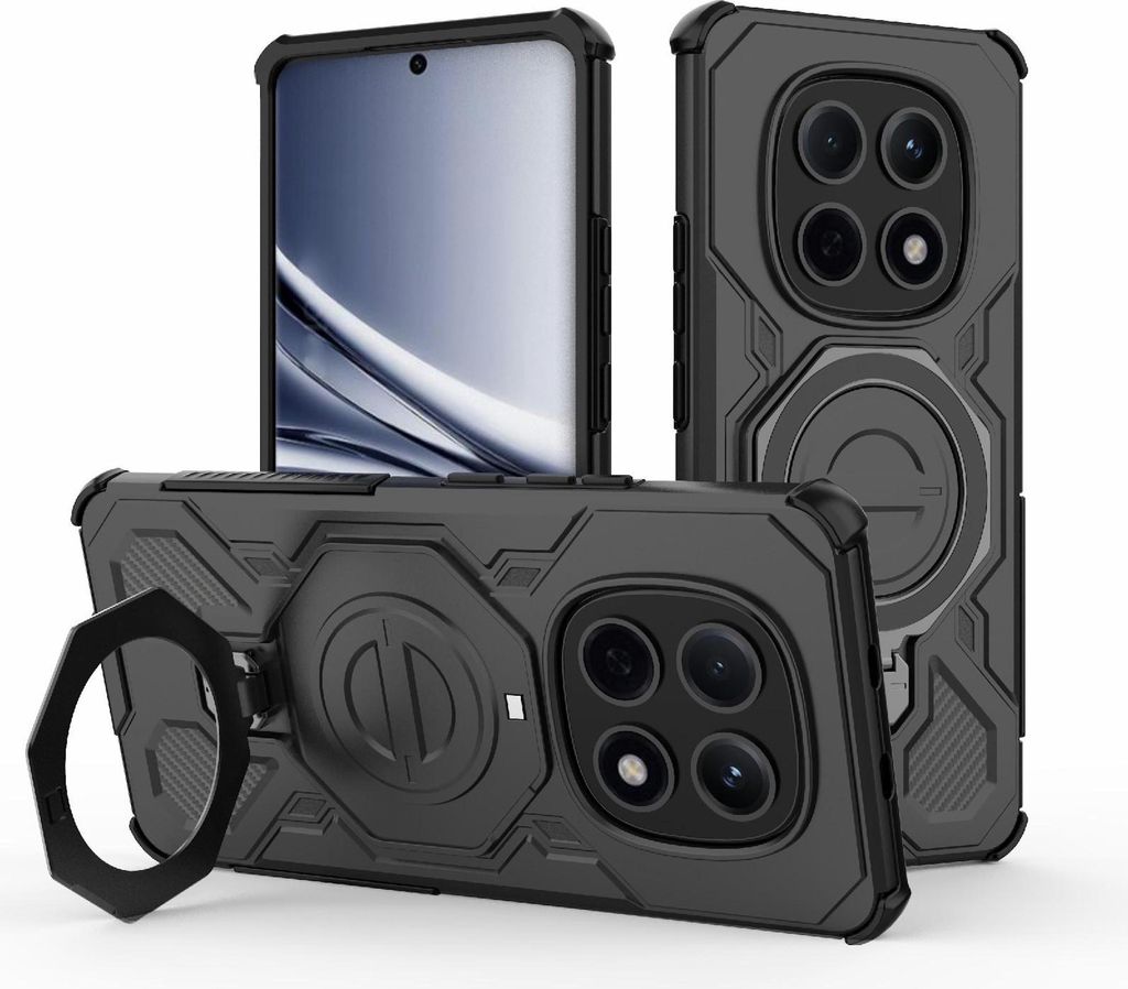 MagSafe Hülle für Xiaomi Redmi Note 15 5G TPU / PC Hybrid mit Ringhalter Schwarz