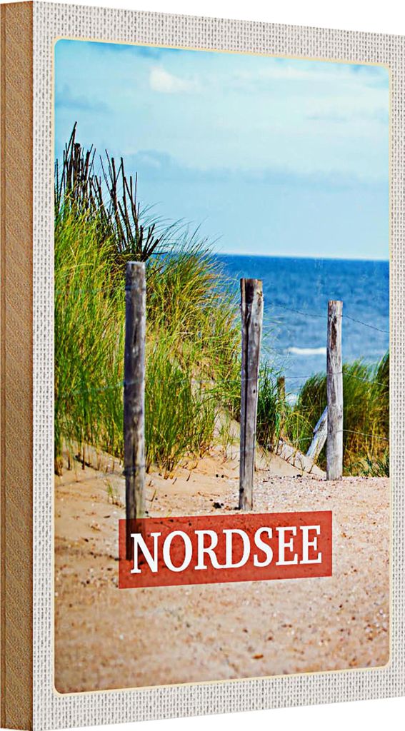 Holzschild Reise 20x30cm Nordsee Deutschland Strand Ruhe