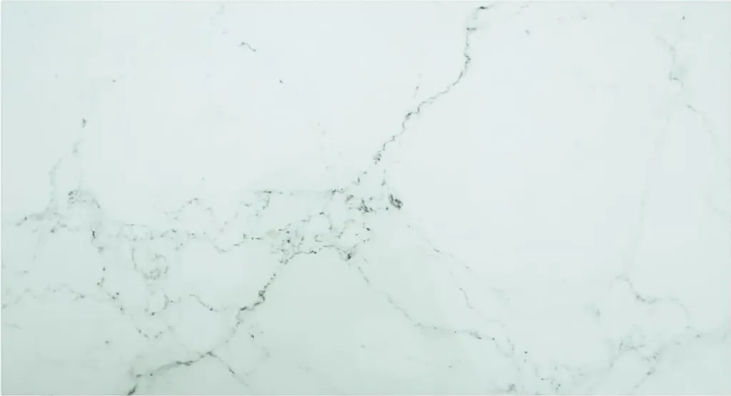 Top Tavolo in Vetro 120x65 Effetto Marmo Bianco | Design 8mm Temperato