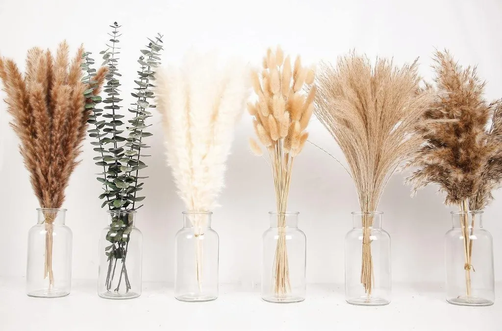 110 Pezzi Fiori Secchi e Pampa per Composizioni DIY e Feste