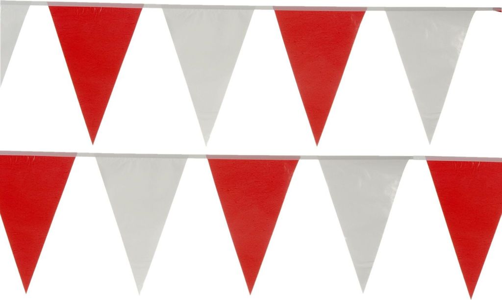 14415 Wimpelkette - rot/weiß, Kunststoff, 10 m Produktbild 