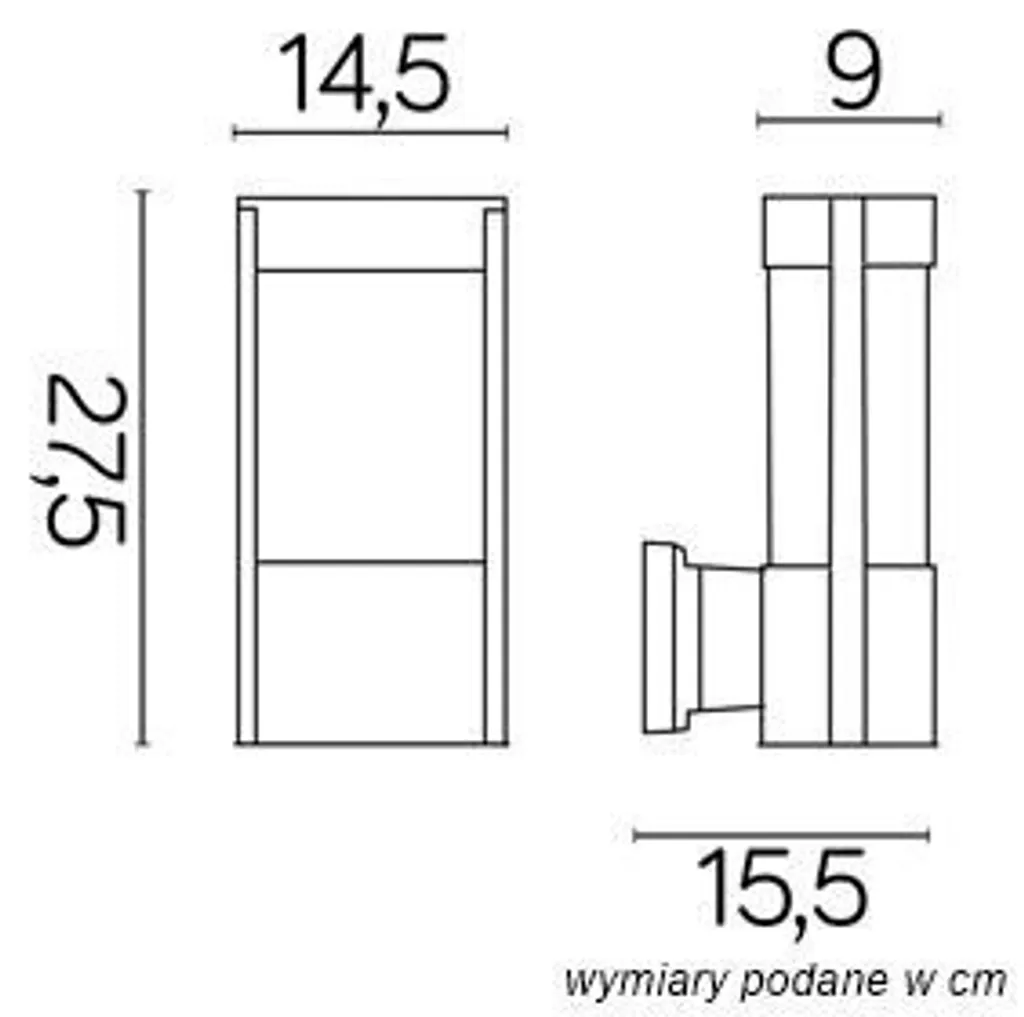 Applique extérieure noire design IP54 ELIS TY 0651 BL éclairage E27 - 2