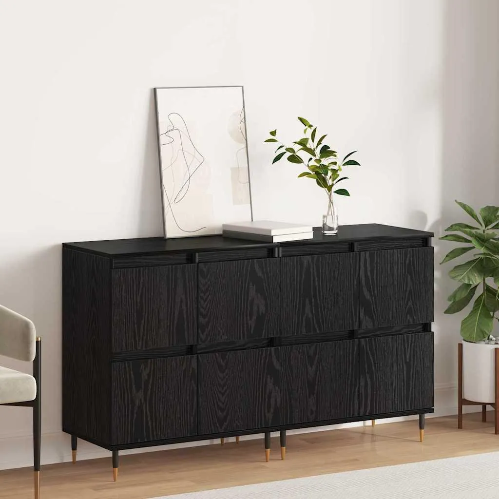 Mobile Credenza vidaXL Rovere Nero 120x35x70 cm | Arredo Casa Chic