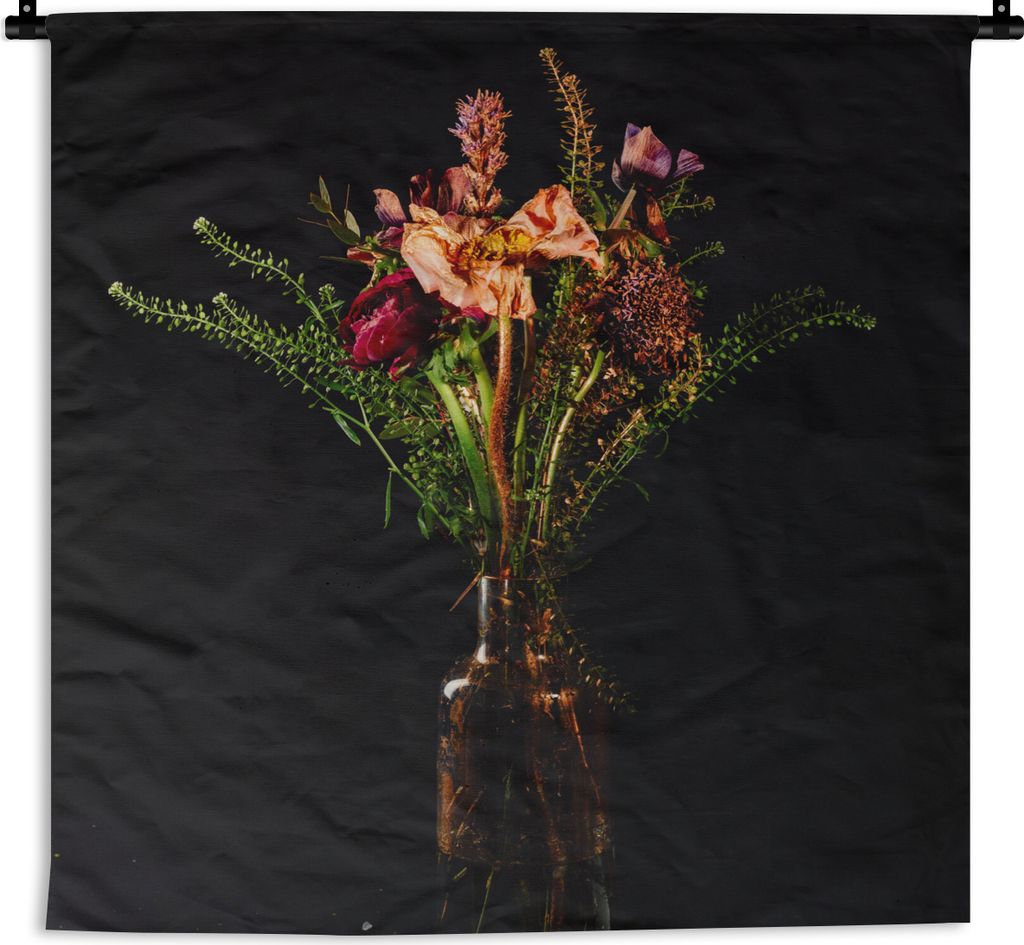 MuchoWow Wandteppich Wandbehang Stilleben - Blumen - Vase 60x60 cm Tapisserie Dekoration Wandtuch - Dekorationen - Wand Decke