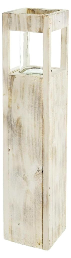 Windlichtsäule im Shabby-Charme, groß, vielseitiges Dekoelement, Geschenkidee
