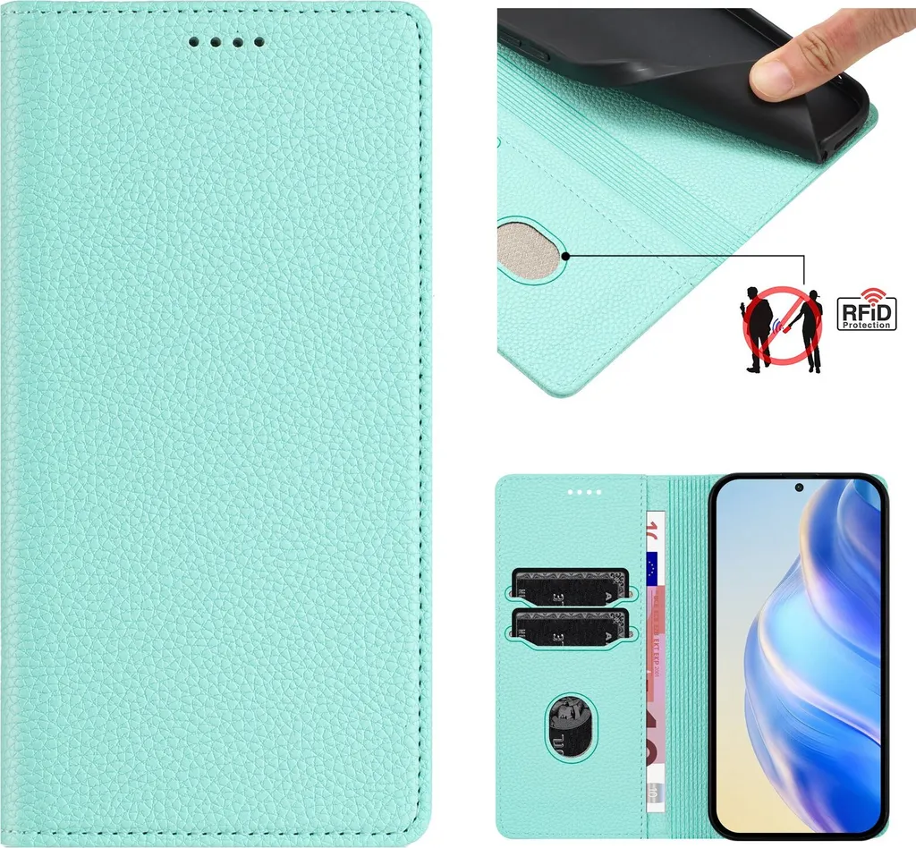 Verco Custodia A Libro In Pelle PU Con Porta Carte Per Sony Xperia 10 V (2023) – Blu