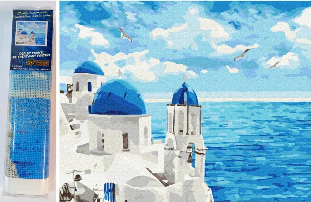 NORIMPEX Diamond Painting Petits Nuages sur Santorin - Kit 30x40cm