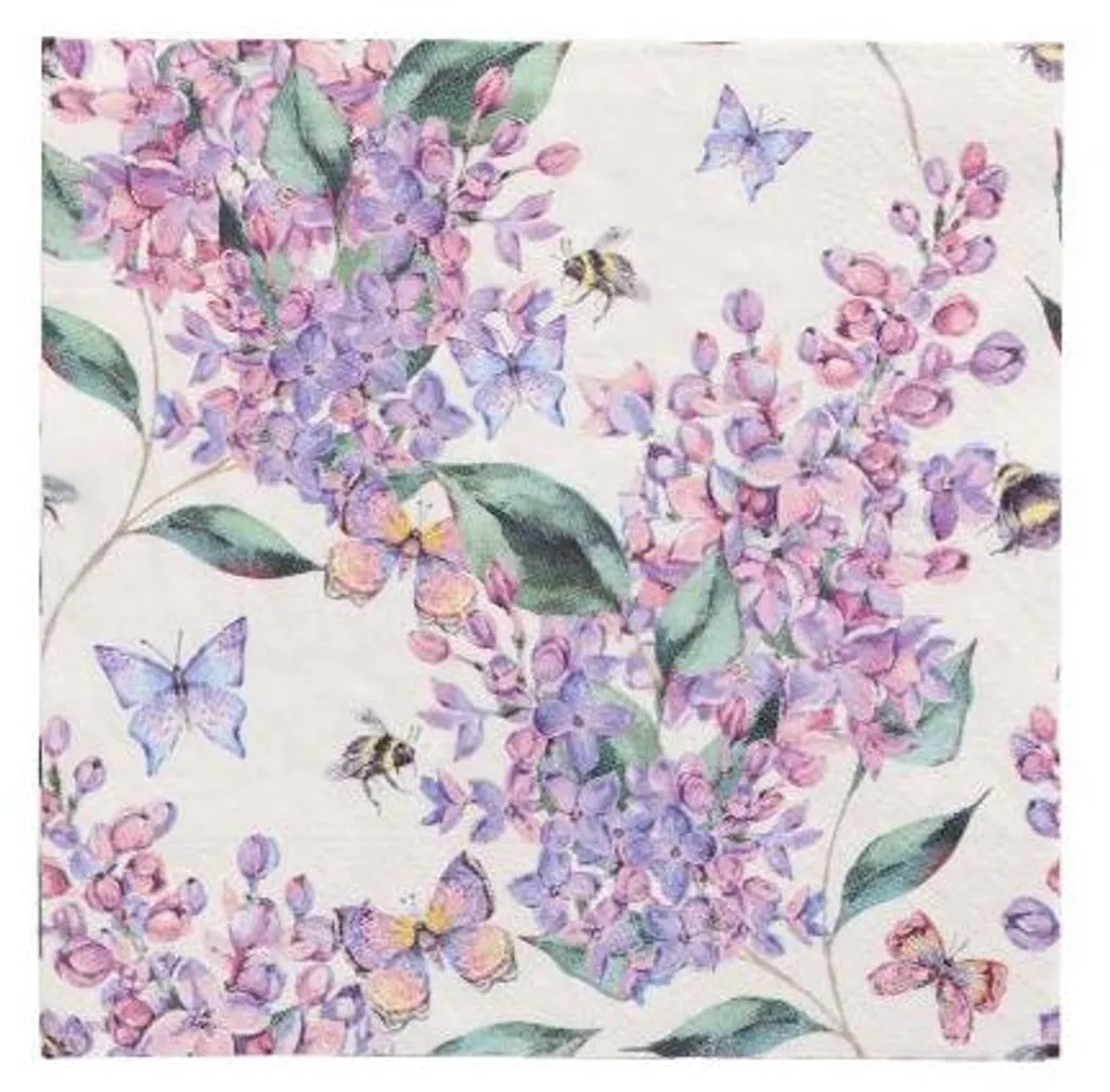 PAPSTAR 89473 Serviettes Lilac Dream 33x33 cm en Papier Lot de 20 Pièces