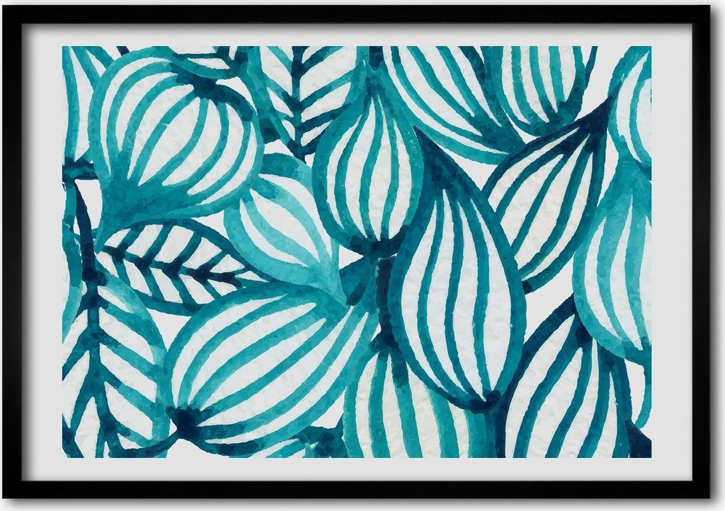 Bild - Bilderrahmen - 100 cm x 70 cm - MDF - Rahmen - Foto - Wandkunst Blumenmuster