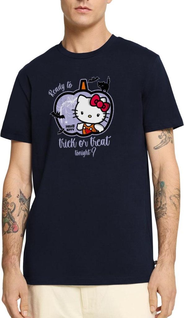 Spreadshirt Hello Kitty Halloween Süßes Oder Saures Männer Premium T-Shirt, S, Navy