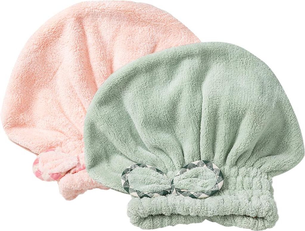 2er-Pack Haartrockenhauben, weich und saugfähig, schnelltrocknend, Haarturban, Handtuch, Duschhaube