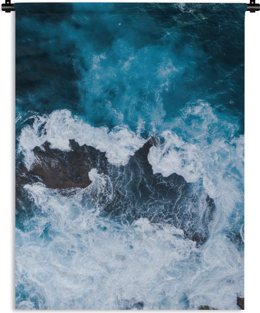 MuchoWow Wandteppich Wandbehang Meer - Golf - Blau 150x200 cm Tapisserie Dekoration Wandtuch - Wandaufhängung - Moderner